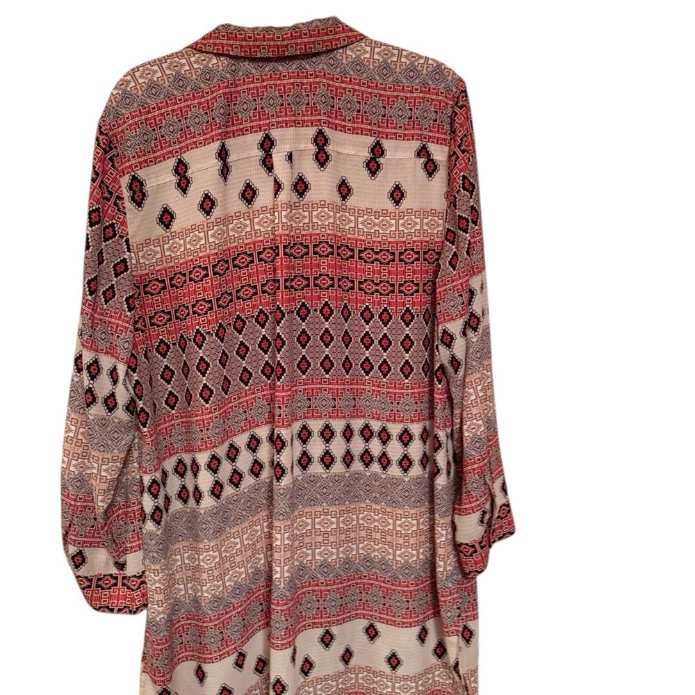 Chico's Red and Gray Patterned Tunic - Picture 3 of 6
